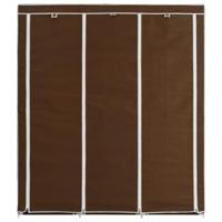Kledingkast met vakken en stangen 150x45x175 cm stof bruin - thumbnail