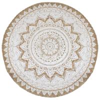 VidaXL Tapijt met print rond 180 cm gevlochten jute - thumbnail