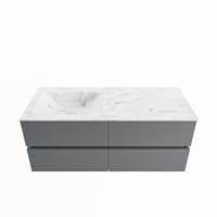 MONDIAZ VICA-DLUX 120cm badmeubel onderkast Plata 4 lades. Inbouw wastafel CLOUD links zonder kraangat, kleur Opalo. - thumbnail