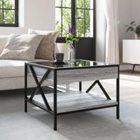 Salontafel met Infinity LED 50x50x38 cm grijs sonoma eikenkleur - thumbnail