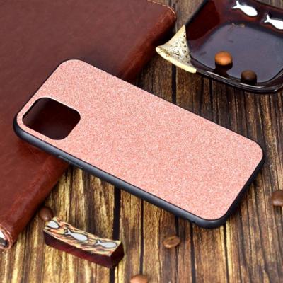 Voor iPhone 11 schokbestendige glitter poeder plakken huid TPU beschermhoes (Rose goud)