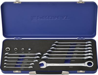 Promat/Tecwerk Steekringratelsleutelset | 16-delig sleutelwijdtes 8-19 mm | recht - 4000821529