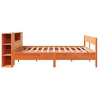 Bed met boekenkast zonder matras grenenhout wasbruin 180x200 cm - thumbnail