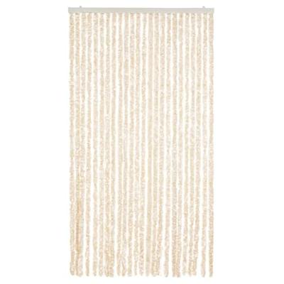 VidaXL Vliegengordijn 100x200 cm chenille beige en wit