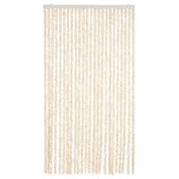 VidaXL Vliegengordijn 100x220 cm chenille beige en wit - thumbnail