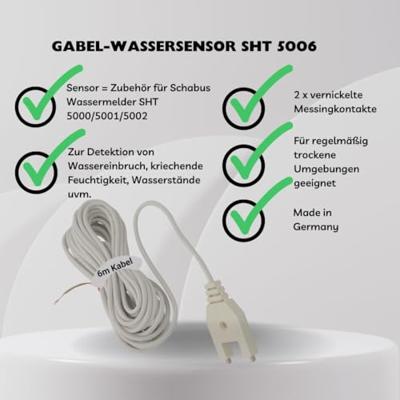 Schabus 300745 SHT 5006 Bodensensor 6 Extra sensor voor watermelder