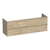 Brauer Inspire - Onderkast - 160 cm - met 4 Softclose Lades Greeploos en 2 Sifon Uitsparingen - Vingerlas Eiken Grijs - thumbnail