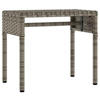 Ligbedden 2 st met luifels en tafel poly rattan grijs - thumbnail