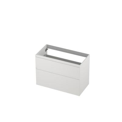 INK - Onderkast 2 Laden Greeploos Gelakt 45gr A-symmetrisch - 900x450x650 Mm - Mat Wit