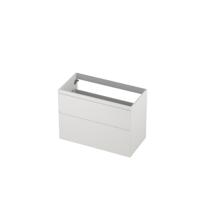 INK - Onderkast 2 Laden Greeploos Gelakt 45gr A-symmetrisch - 900x450x650 Mm - Mat Wit - thumbnail