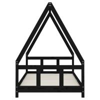 Kinderbedframe 90x190 cm massief grenenhout zwart - thumbnail