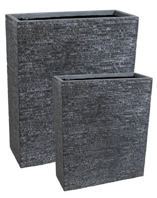 Mcollections Plantenbak Terrasafscheiding Utah - 80 x 30 x 92 cm - Clayfibre - Grafiet