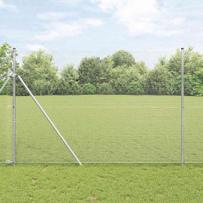 VidaXL Afrasteringspaal zilver 10 x 1,6 m (16 x 16 mm gaas) staal