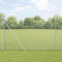 VidaXL Afrasteringspaal zilver 10 x 1,6 m (16 x 16 mm gaas) staal - thumbnail