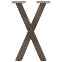 Salontafelpoten 2 st X-vormig 28x(42-43) cm staal naturel - thumbnail