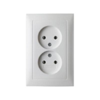 Berker stopcontact 2-voudig zonder aarde wit glanzend S1 polarwit en kinderbeveiliging