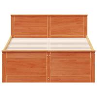 Bedframe zonder matras met hoofdbord hout wasbruin 135x190 cm - thumbnail
