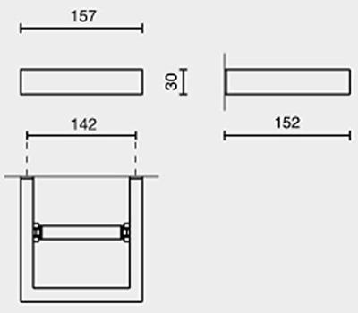 Zack Linea toiletrolhouder zwart RVS 40576