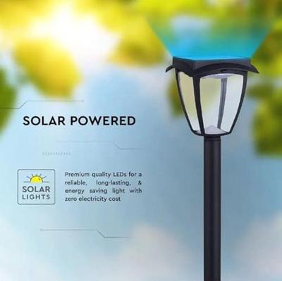 V-TAC VT-984 Solar Gazonlamp - IP65 Waterdicht - Mat Zwart - 2W - 110 Lumen - 3000K + 6000K