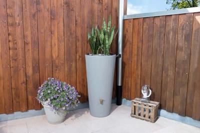 4rain 2-in-1 regenton en plantenbak (Zinkgrijs)