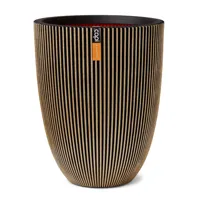 Vaas elegant Groove H46 cm zwart goud bloembpot Capi Europe - Capi europe - thumbnail