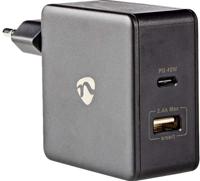 Nedis Oplader | Snellaad functie | PD3.0 45W | 1x 2.4 / 1x 3.0 A | 57 W | 1 stuks - WCPD45W100BK WCPD45W100BK - thumbnail