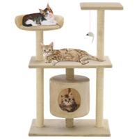 Kattenkrabpaal met sisal krabpalen 95 cm beige - thumbnail