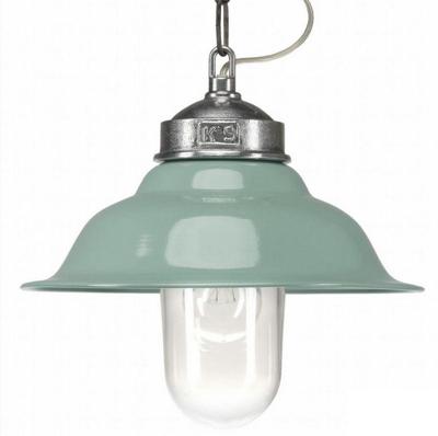Hanglamp aan ketting Porto Fino aluminium met groen deksel