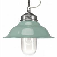 Hanglamp aan ketting Porto Fino aluminium met groen deksel - thumbnail