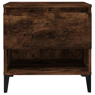 Bijzettafels 2 st 50x46x50 cm bewerkt hout gerookt eikenkleurig Bijzettafels 2 st 50x46x50 cm bewerkt hout gerookt eikenkleurig