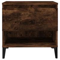 Bijzettafels 2 st 50x46x50 cm bewerkt hout gerookt eikenkleurig - thumbnail