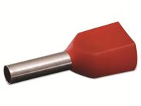 Quadrios 22C435 Dubbele adereindhulzen 1 mm² Deels geïsoleerd Rood 1 set(s) - thumbnail