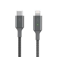 Parat 990597999 USB-kabel USB-C stekker, Apple Lightning stekker 1.00 m Zwart Stoffen mantel - thumbnail