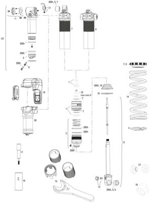 ROCKSHOX schokdemper "vivid ultimate rc2t" rear shock rs vivid ult. rc2t 230 x 60mm