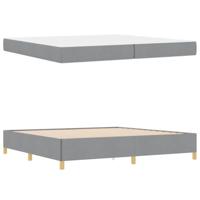 Boxspring bed Anders Lichtgrijs en Wit 200 x 200 cm Stof - thumbnail