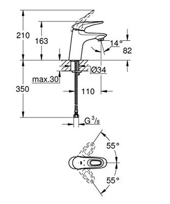 GROHE Eurostyle New waterbesparendes wastafelkraan M size chroom 32468003 - thumbnail