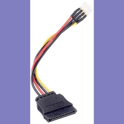 Delock Stroom Aansluitkabel [1x SATA-stroomstekker - 1x Floppy stekker 4-polig] 0.15 m Zwart, Rood, Geel