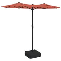 VidaXL Parasol dubbel dak met led's 316x145 cm terracottakleurig - thumbnail