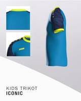 JAKO 4224K Shirt Iconic Km Kids - Jako-Blauw/Marine/Fluogeel - 152 - thumbnail