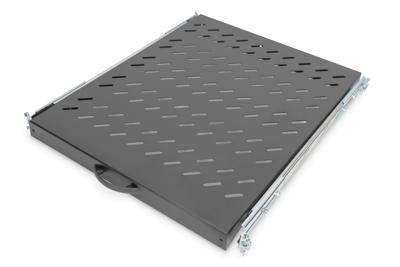 Digitus DN-19 TRAY-2-800SW 19 inch Apparaatbodem voor patchkast 1 HE Uittrekbaar Geschikt voor kastdiepte: 800 mm Zwart