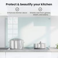 VidaXL Keuken achterwand wit 90 x 60 cm gehard glas - thumbnail