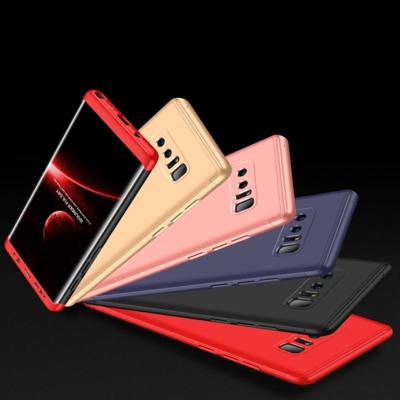 GKK voor Galaxy Note 8 PC 360 graden beschermhoes volledige achterste schutblad (zwart + rood)