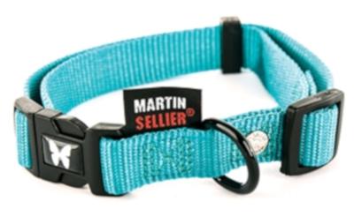 MARTIN SELLIER HALSBAND NYLON TURQUOISE VERSTELBAAR 10 MMX20-30 CM MARTIN SELLIER HALSBAND NYLON TURQUOISE VERSTELBAAR 10 MMX20-30 CM