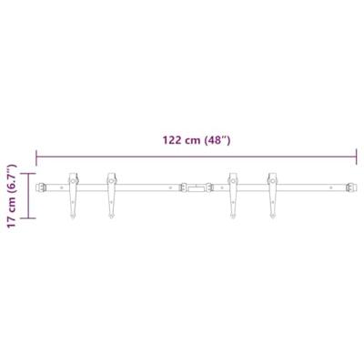 VidaXL Ophangset voor schuifdeur 122 cm koolstofstaal