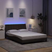 Bedframe zonder matras "Hanko" stof donkerbruin 140x190 cm - thumbnail