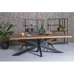 Sohome Eettafel 'Yannick Spider' Mangohout en staal, 240 x 100cm Sohome Eettafel 'Yannick Spider' Mangohout en staal, 240 x 100cm
