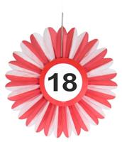 Honeycomb waaier verkeersbord 18 jaar - thumbnail