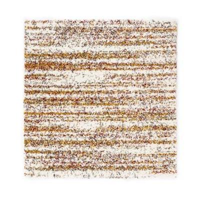 Boho&me Vierkant hoogpolig vloerkleed strepen Artisan - wit|multi - Boho&me Vierkant hoogpolig vloerkleed strepen Artisan - wit|multi -