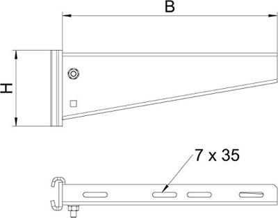 OBO Bettermann 6419316 Steel dwarsarm (b x h) 610 mm x 165 mm Metaal 1 stuk(s)