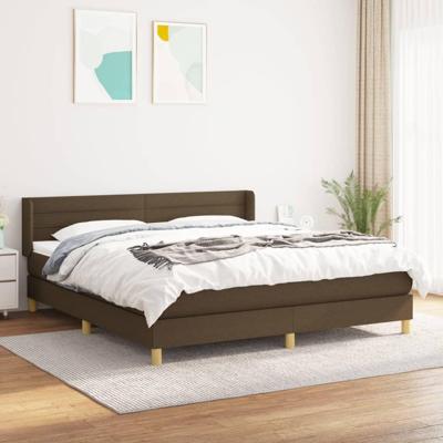 Boxspring met matras stof donkerbruin 160x200 cm